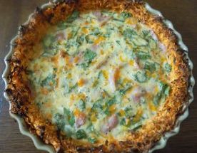 Spinach and Bacon Quiche With Sweet Potato Pastry